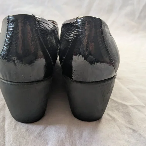 Wonders black smooth/patent two-tone leather wedge slip-ons | EU 42/US 11 - Picture 4 of 8